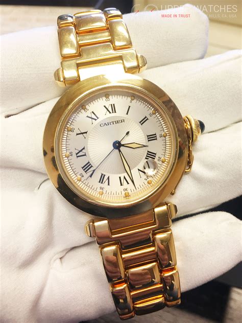 gold cartier watch womens|solid gold cartier watch.